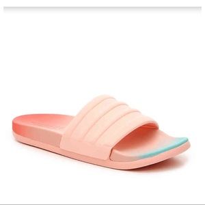 pink adidas cloudfoam slides